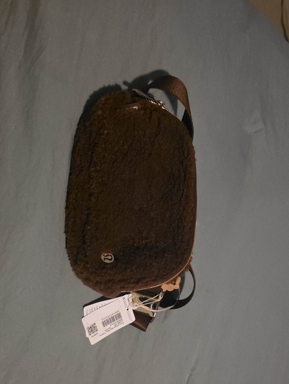 Brown Fleece Crossbody Bag